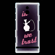 Coque Sony Xperia P In Chicha We trust Rouge ZG