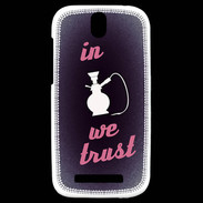 Coque HTC One SV In Chicha We trust Rouge ZG