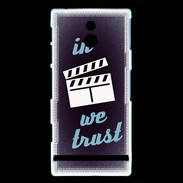 Coque Sony Xperia P In Ciné We trust Bleu ZG