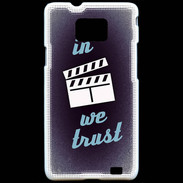 Coque Samsung Galaxy S2 In Ciné We trust Bleu ZG