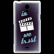 Coque Sony Xperia T In Ciné We trust Bleu ZG