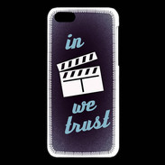 Coque iPhone 5C In Ciné We trust Bleu ZG