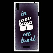 Coque Sony Xperia T3 In Ciné We trust Bleu ZG