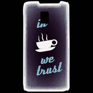 Coque LG P990 In Coffee We trust Bleu ZG