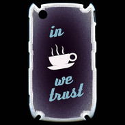 Coque Blackberry 8520 In Coffee We trust Bleu ZG