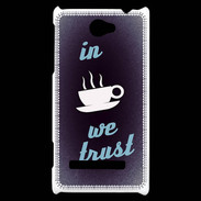 Coque HTC Windows Phone 8S In Coffee We trust Bleu ZG