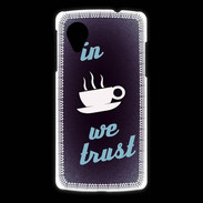Coque LG Nexus 5 In Coffee We trust Bleu ZG