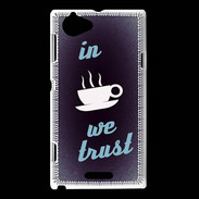 Coque Sony Xperia L In Coffee We trust Bleu ZG