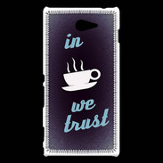Coque Sony Xperia M2 In Coffee We trust Bleu ZG