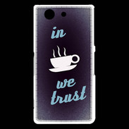 Coque Sony Xperia Z3 Compact In Coffee We trust Bleu ZG
