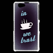 Coque Sony Xperia Z1 Compact In Coffee We trust Bleu ZG
