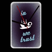 Grande pendule murale In Coffee We trust Bleu ZG