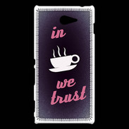 Coque Sony Xperia M2 In Coffee We trust Rouge ZG