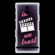 Coque Sony Xperia P In Ciné We Trust Rouge ZG