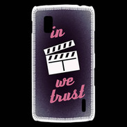 Coque LG Nexus 4 In Ciné We Trust Rouge ZG
