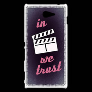 Coque Sony Xperia M2 In Ciné We Trust Rouge ZG