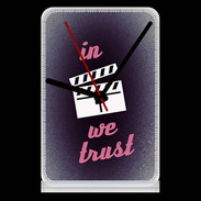 Pendule de bureau In Ciné We Trust Rouge ZG