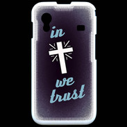 Coque Samsung ACE S5830 In Christ We trust Bleu ZG