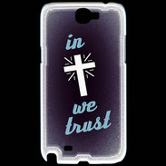 Coque Samsung Galaxy Note 2 In Christ We trust Bleu ZG