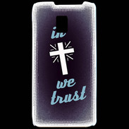 Coque LG P990 In Christ We trust Bleu ZG