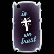 Coque Blackberry 8520 In Christ We trust Bleu ZG