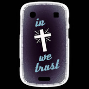 Coque Blackberry Bold 9900 In Christ We trust Bleu ZG