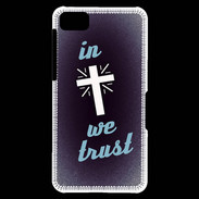 Coque Blackberry Z10 In Christ We trust Bleu ZG