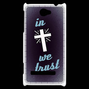 Coque HTC Windows Phone 8S In Christ We trust Bleu ZG