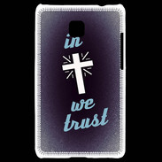 Coque LG Optimus L3 II In Christ We trust Bleu ZG