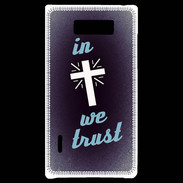 Coque LG Optimus L7 In Christ We trust Bleu ZG