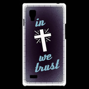 Coque LG Optimus L9 In Christ We trust Bleu ZG