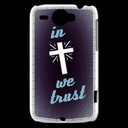 Coque HTC Wildfire G8 In Christ We trust Bleu ZG