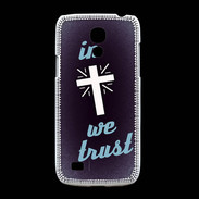 Coque Samsung Galaxy S4mini In Christ We trust Bleu ZG