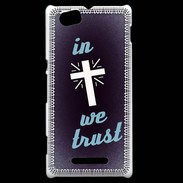 Coque Sony Xperia M In Christ We trust Bleu ZG