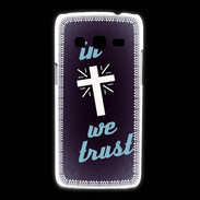 Coque Samsung Galaxy Express2 In Christ We trust Bleu ZG