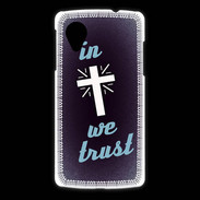 Coque LG Nexus 5 In Christ We trust Bleu ZG