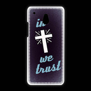 Coque HTC One Mini In Christ We trust Bleu ZG