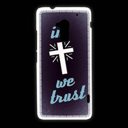 Coque HTC One Max In Christ We trust Bleu ZG