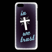 Coque iPhone 5C In Christ We trust Bleu ZG