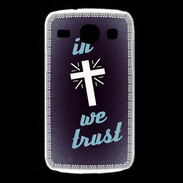 Coque Samsung Galaxy Core In Christ We trust Bleu ZG