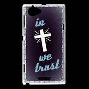 Coque Sony Xperia L In Christ We trust Bleu ZG