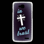 Coque LG L90 In Christ We trust Bleu ZG