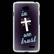 Coque LG L70 In Christ We trust Bleu ZG