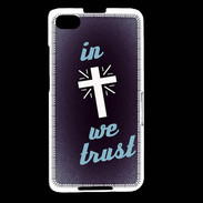 Coque Blackberry Z30 In Christ We trust Bleu ZG