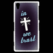 Coque Sony Xperia Z2 In Christ We trust Bleu ZG