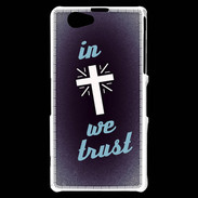 Coque Sony Xperia Z1 Compact In Christ We trust Bleu ZG