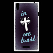 Coque Sony Xperia T3 In Christ We trust Bleu ZG
