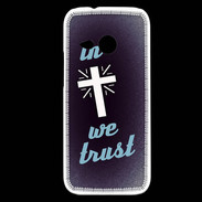 Coque HTC One Mini 2 In Christ We trust Bleu ZG