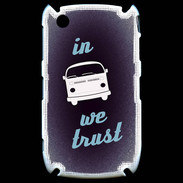 Coque Blackberry 8520 In Combi We trust Bleu ZG