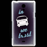 Coque Sony Xperia T In Combi We trust Bleu ZG